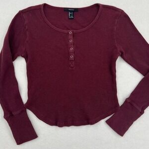 Basic Maroon Henley Top